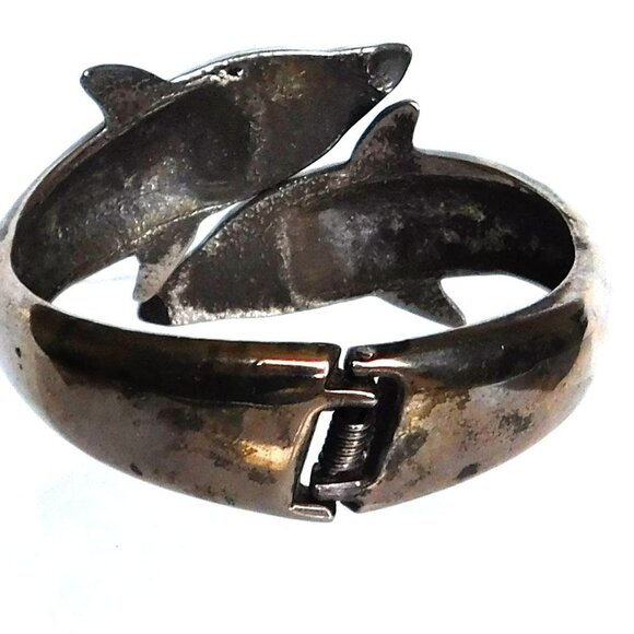 Dolphin Jewelry Lot Far Fetched 925 Earrings Silver Plated Clamper Bracelet - Picture 7 of 8